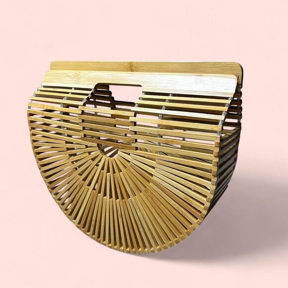 Bamboo Arc Bag – Coastal Boho Minimalist Summer Purse - Picture 3 of 8